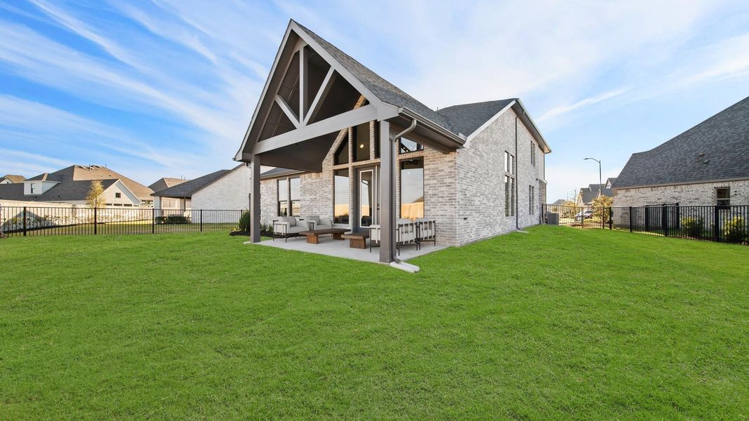 Exterior details and patio area of a home in Bridgeland 45', 50', 70', Cypress (Image 3). Exterior details and patio area of a home in Bridgeland 45', 50', 70', Cypress (Image 3).