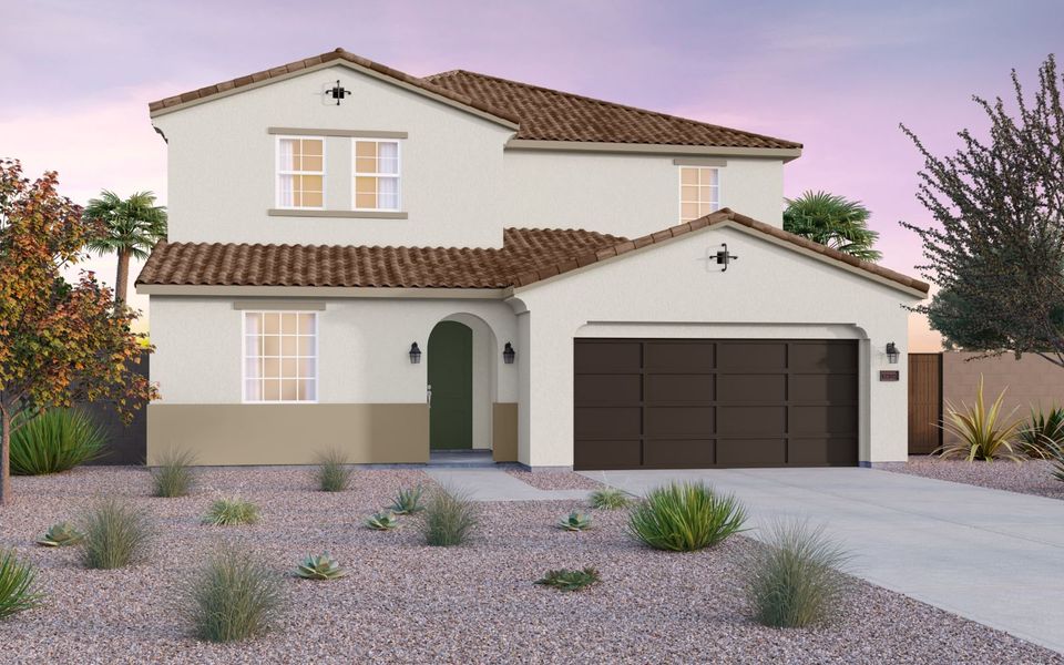 Representative exterior photo of a completed home built from the Heritage by Brookfield Residential in Blossom Rock, Apache Junction, AZ (Image 2). Representative exterior photo of a completed home built from the Heritage by Brookfield Residential in Blossom Rock, Apache Junction, AZ (Image 2).