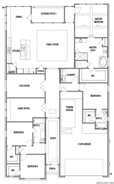 2D floor plan layout of this home in Meyer Ranch, New Braunfels, TX (Image 4). 2D floor plan layout of this home in Meyer Ranch, New Braunfels, TX (Image 4).