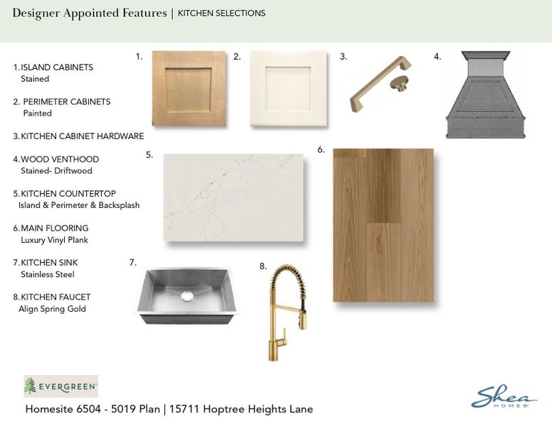 Sample of building materials used in homes in Evergreen 60', Conroe (Image 6).