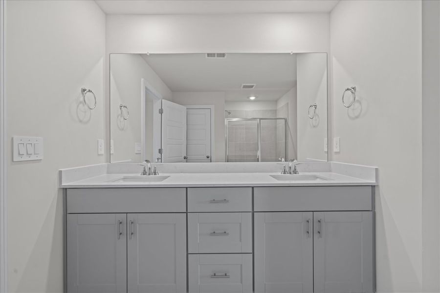 Furnished interior view inside a new home in The Farm at Wells Creek - Signature Collection, Gray Court (Image 10).