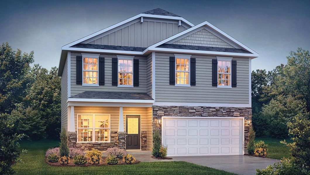 Representative exterior photo of a completed home built from the CONCORD by D.R. Horton in Rydele Heights, Weaverville, NC (Image 1).