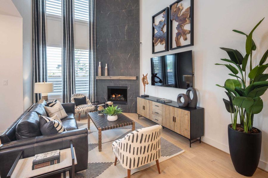 Representative furnished interior of a home built from the Chester Plan by Highland Homes in Bridgeland Central: The Cottages, Cypress (Image 10).