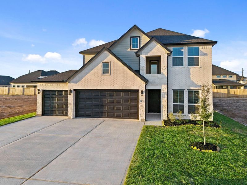 Front exterior of a new home in , Rosenberg, TX, highlighting curb appeal (Image 2). Front exterior of a new home in , Rosenberg, TX, highlighting curb appeal (Image 2).