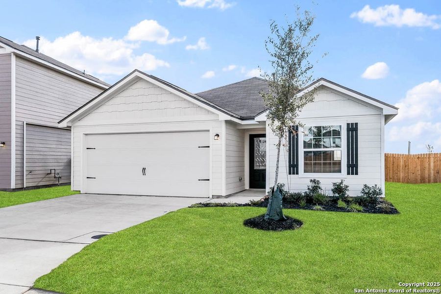 Front exterior of a new home in , San Antonio, TX, highlighting curb appeal (Image 1). Front exterior of a new home in , San Antonio, TX, highlighting curb appeal (Image 1).