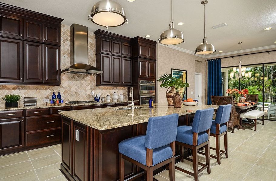 Furnished interior view inside a new home in Boca Royale Golf & Country Club at Wellen Park, Englewood (Image 19).