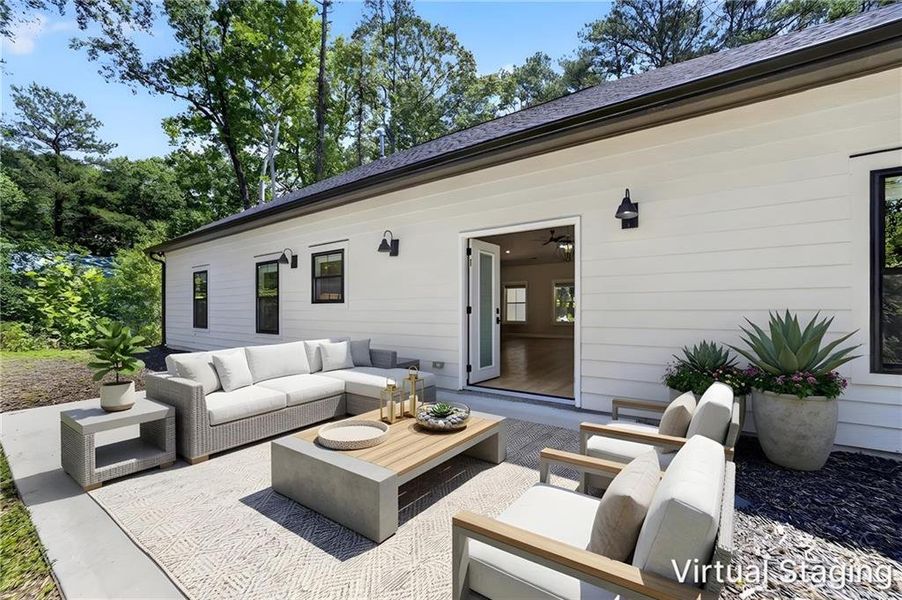 Exterior details and patio area of a home in , Tucker (Image 43).