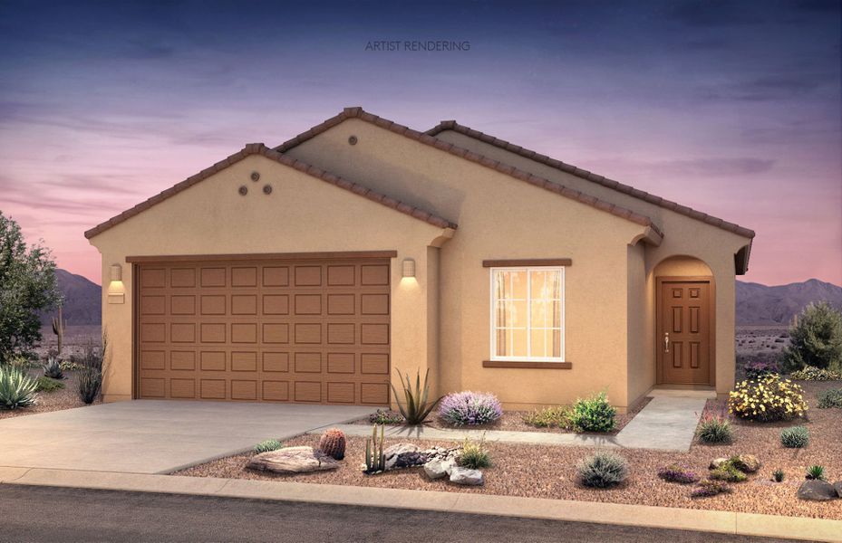 Representative exterior photo of a completed home built from the Marigold by Centex in Copper Falls, Buckeye, AZ (Image 15).