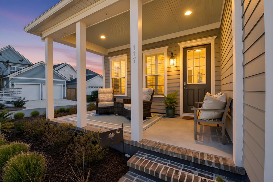 Exterior details and patio area of a home in Midtown at Nexton, Summerville (Image 3).