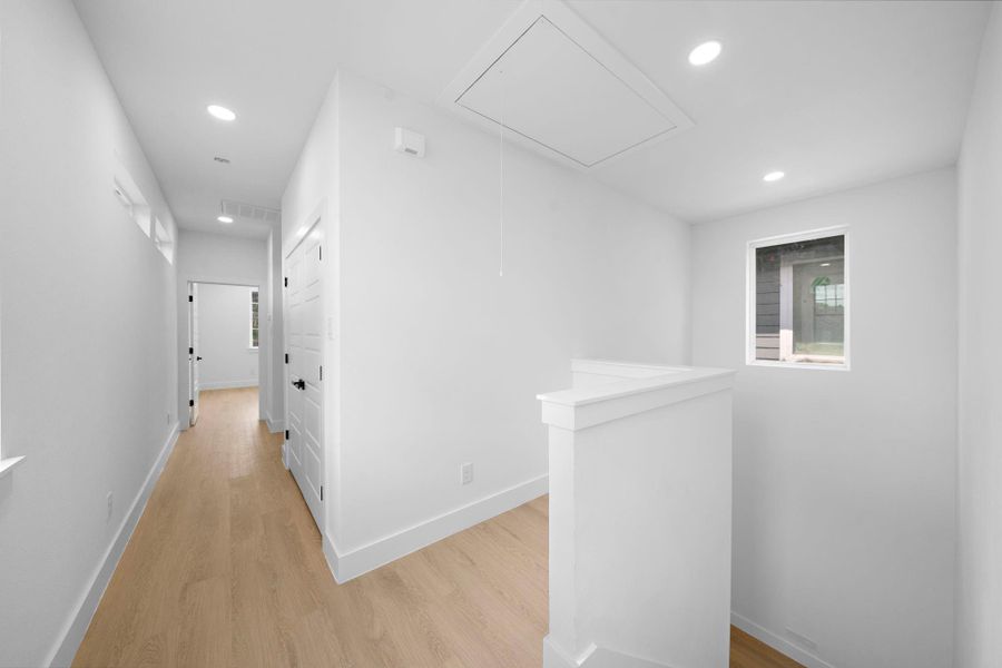 Second floor top of staircase and hallway. Second floor top of staircase and hallway.