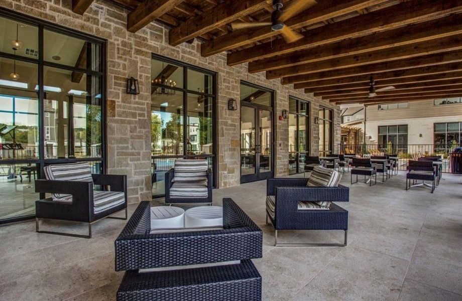Outdoor patio lounge area