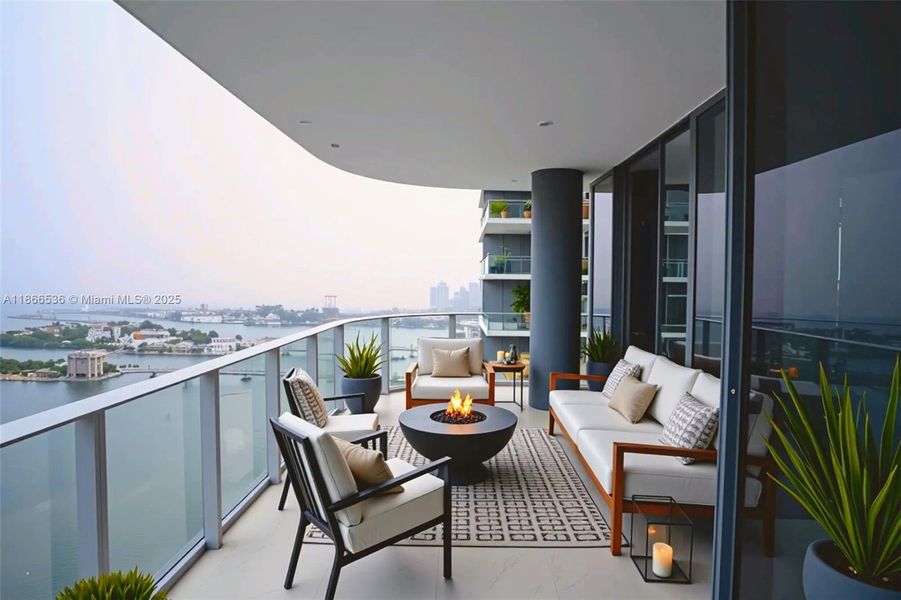 Furnished interior view inside a new home in , Miami (Image 2).