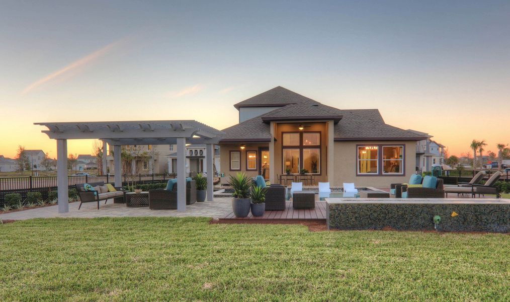 Representative exterior details of a home built from the The Manville by David Weekley Homes in Laureate Park at Lake Nona - Park Series, Orlando (Image 4). Representative exterior details of a home built from the The Manville by David Weekley Homes in Laureate Park at Lake Nona - Park Series, Orlando (Image 4).