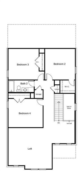 This floor plan features 4 bedrooms, 2 full baths, 1 half bath, and over 2,400 square feet of living space.