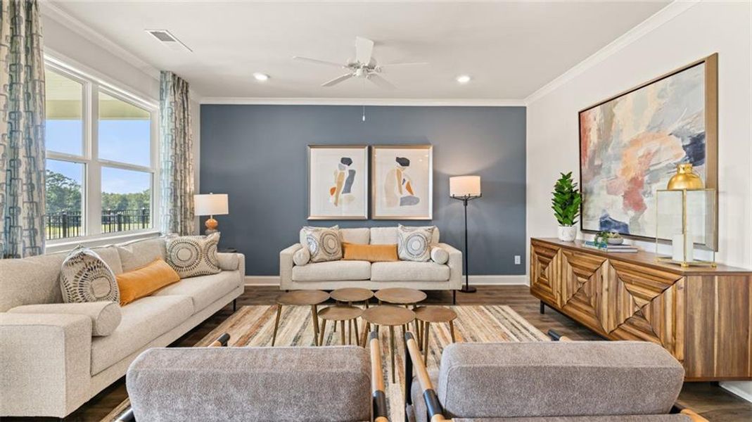 Furnished interior view inside a new home in Oak Ridge Meadows, Locust Grove (Image 5). Furnished interior view inside a new home in Oak Ridge Meadows, Locust Grove (Image 5).
