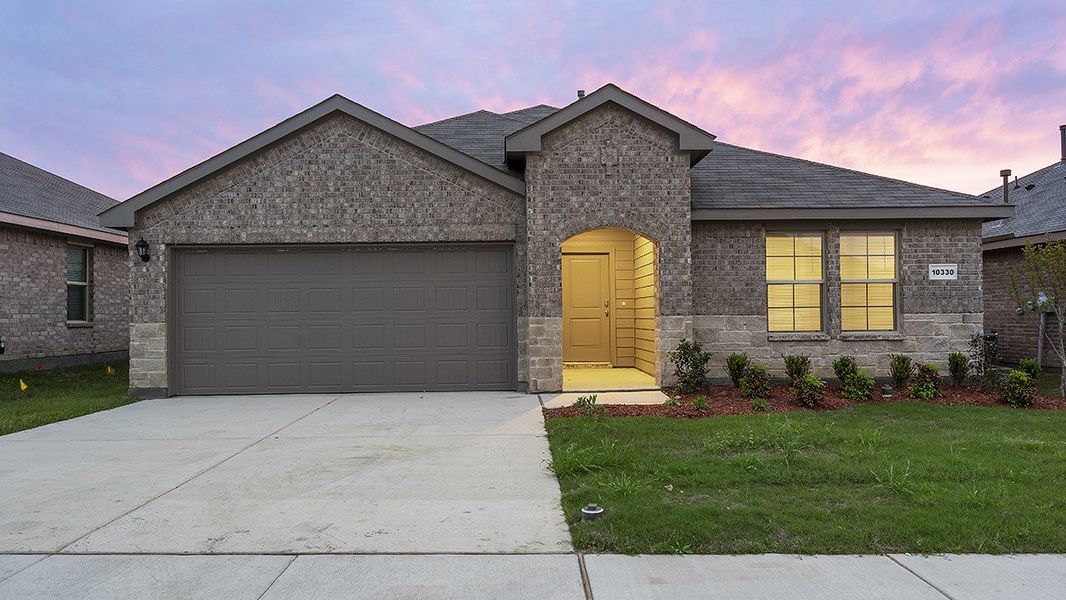 Representative exterior photo of a completed home built from the Kingston by D.R. Horton in Vista Park, Decatur, TX (Image 1). Representative exterior photo of a completed home built from the Kingston by D.R. Horton in Vista Park, Decatur, TX (Image 1).