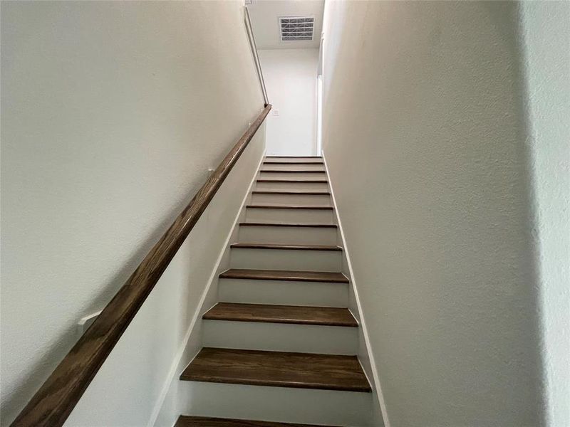 Stairs with a textured wall