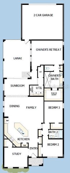 2D floor plan layout of this home in Vistera of Venice – Cottage Series, Nokomis, FL (Image 5).