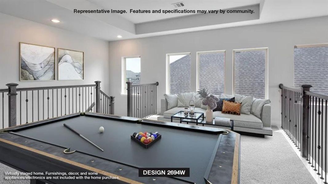 Game room with carpet and pool table