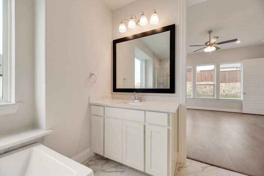 Furnished interior view inside a new home in Monterra, Fate (Image 10).