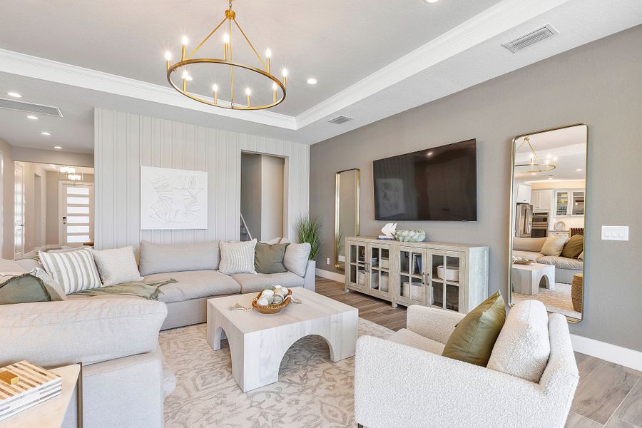 Representative furnished interior of a home built from the Charlotte by William Ryan Homes in The Sanctuary – Royal Collection, Punta Gorda (Image 18). Representative furnished interior of a home built from the Charlotte by William Ryan Homes in The Sanctuary – Royal Collection, Punta Gorda (Image 18).