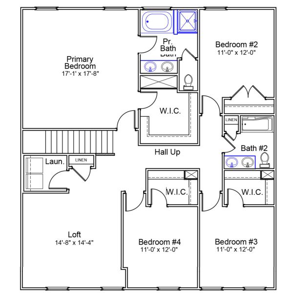 2D floor plan layout of this home in Hidden Springs, Lexington, SC (Image 3).