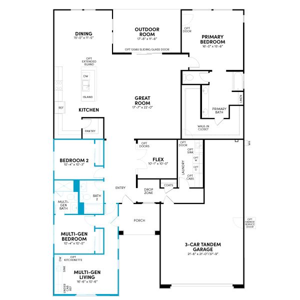 2D floor plan layout for the Lily Phase 2b by Brookfield Residential in Mariposa at Blossom Rock, Apache Junction, AZ (Image 21). 2D floor plan layout for the Lily Phase 2b by Brookfield Residential in Mariposa at Blossom Rock, Apache Junction, AZ (Image 21).
