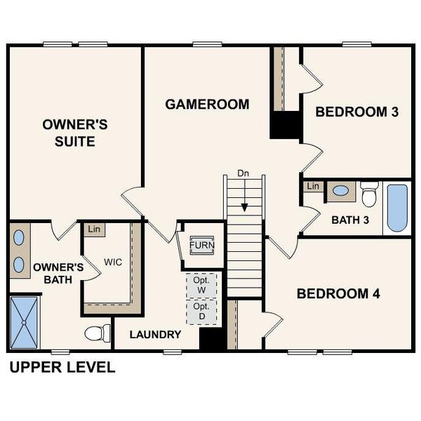 2D floor plan layout of this home in Liberty Pointe, Villa Rica, GA (Image 3).