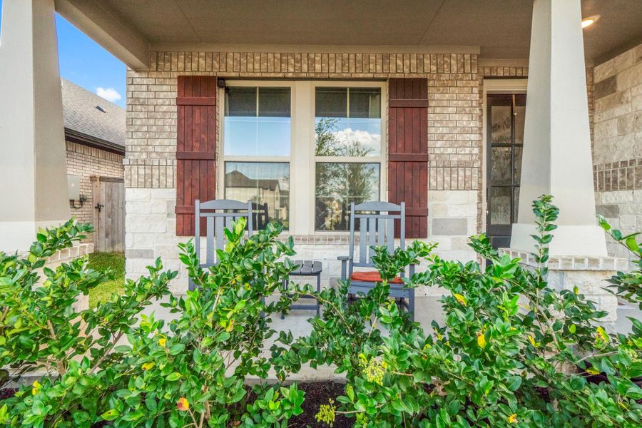 Enjoy your beautiful street on your covered patio.