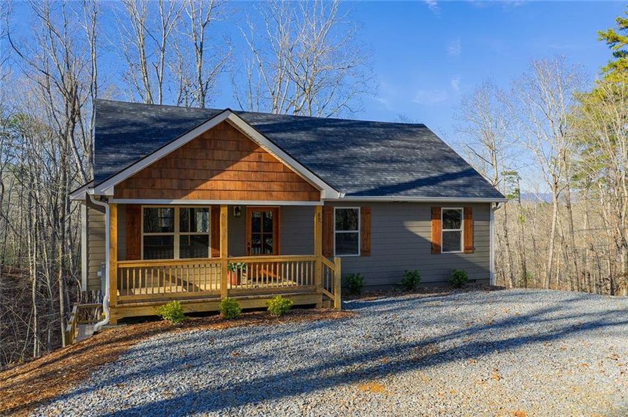Front exterior of a new home in , Ellijay, GA, highlighting curb appeal (Image 1). Front exterior of a new home in , Ellijay, GA, highlighting curb appeal (Image 1).
