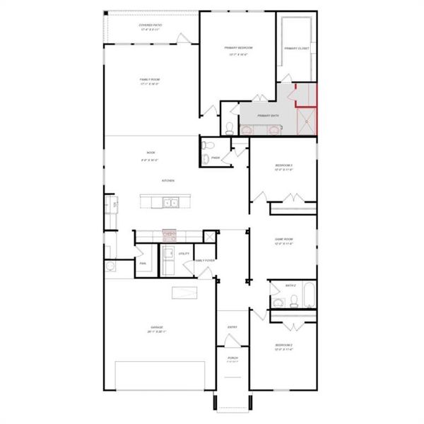 2D floor plan layout of this home in , Little Elm, TX (Image 3).