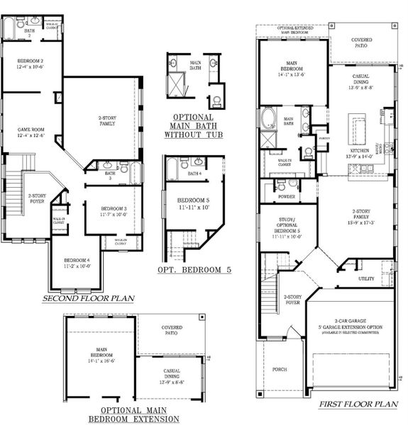 2D floor plan layout of this home in Sunterra, Katy, TX (Image 3).