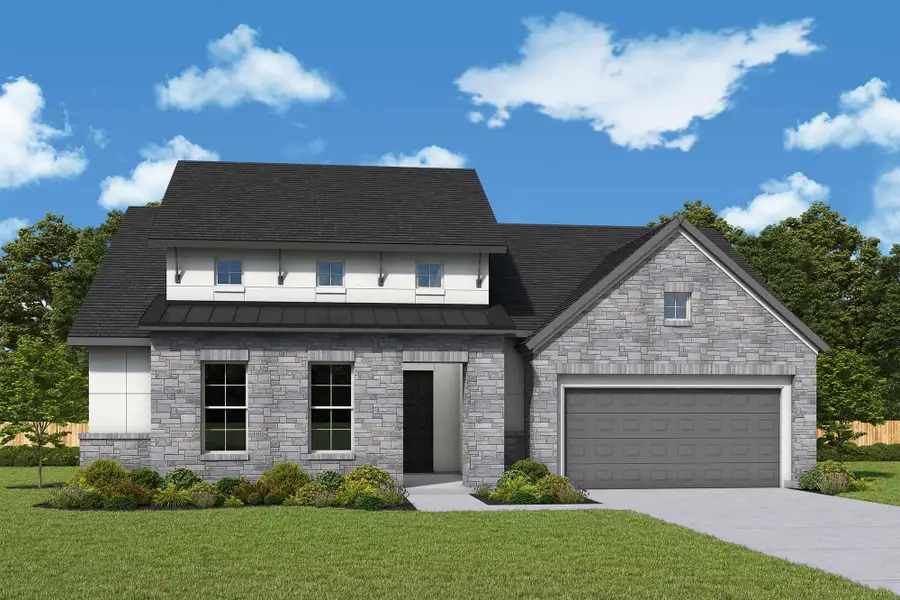 Representative exterior photo of a completed home built from the The Flower Mound by David Weekley Homes in La Cima, San Marcos, TX (Image 2).