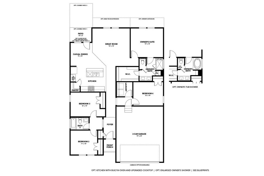 2D floor plan layout of this home in McClure Farms, Columbia, TN (Image 5).