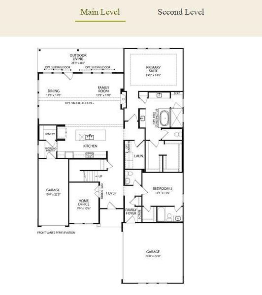 2D floor plan layout of this home in The Homestead - 72', Rockwall, TX (Image 6).