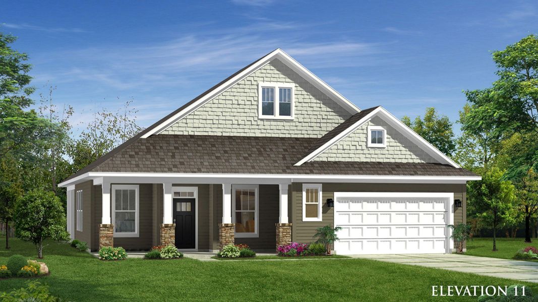 Representative exterior photo of a completed home built from the Oakleigh by DRB Homes in Pinebrook, Woodruff, SC (Image 22).