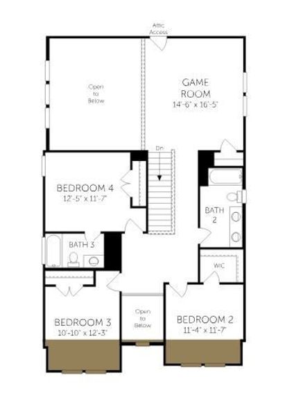 2D floor plan layout of this home in Landmark, Denton, TX (Image 5).