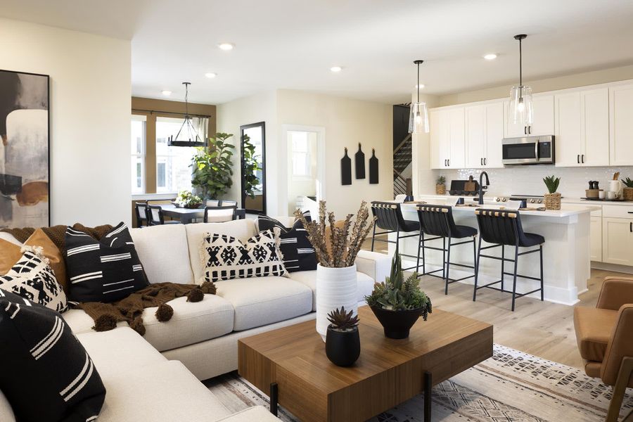 Great Room & Kitchen | Eli at Lariat in Liberty Hill, TX by Landsea Homes