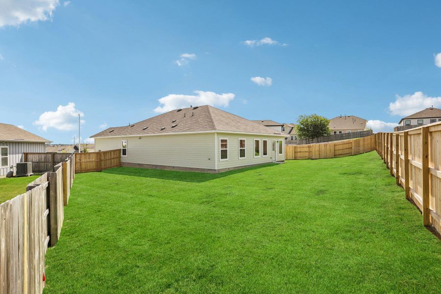 Exterior details and patio area of a home in Cloverleaf, Austin (Image 3).