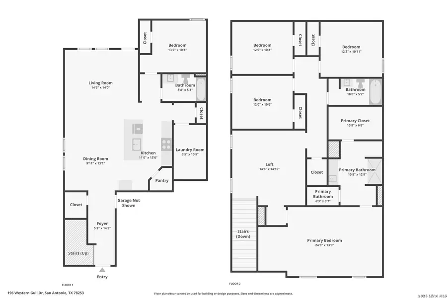 2D floor plan layout of this home in Redbird Ranch, San Antonio, TX (Image 4).