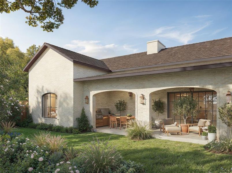 Exterior details and patio area of a home in , Dallas (Image 2). Exterior details and patio area of a home in , Dallas (Image 2).
