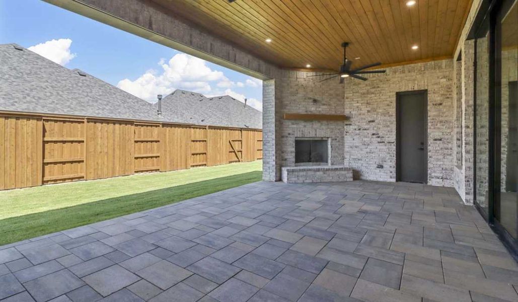 Exterior details and patio area of a home in Mustang Lakes - 100ft Lots, Celina (Image 19). Exterior details and patio area of a home in Mustang Lakes - 100ft Lots, Celina (Image 19).