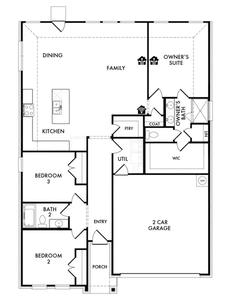 2D floor plan layout for the Atlanta by Impression Homes in Terra Vella, Haslet, TX (Image 3).