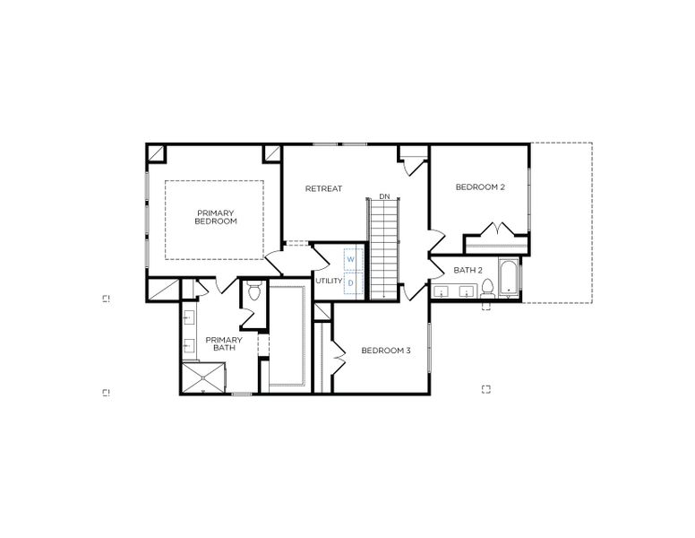 2D floor plan layout for the Newport by Tricoast Homes in Summer Place  35', Montgomery, TX (Image 29).