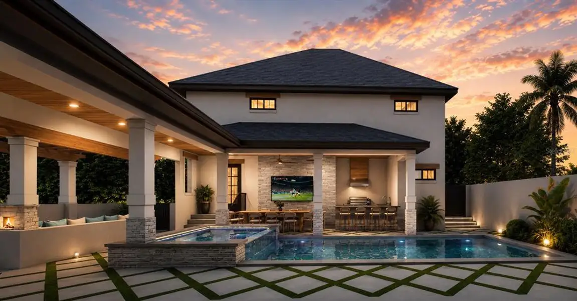 Exterior details and patio area of a home in , Tampa (Image 3). Exterior details and patio area of a home in , Tampa (Image 3).