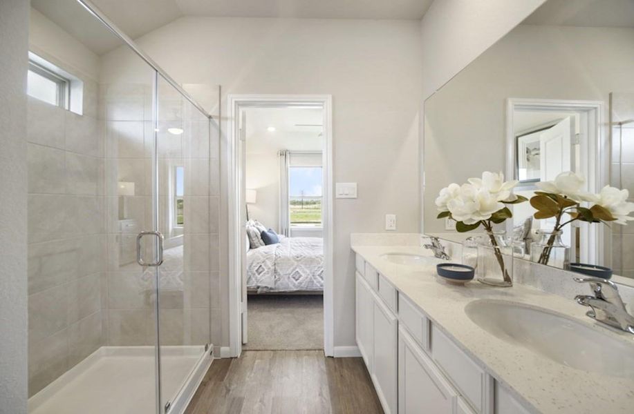 Furnished interior view inside a new home in Laurel Landing: Founders Collection, Alvin (Image 14).