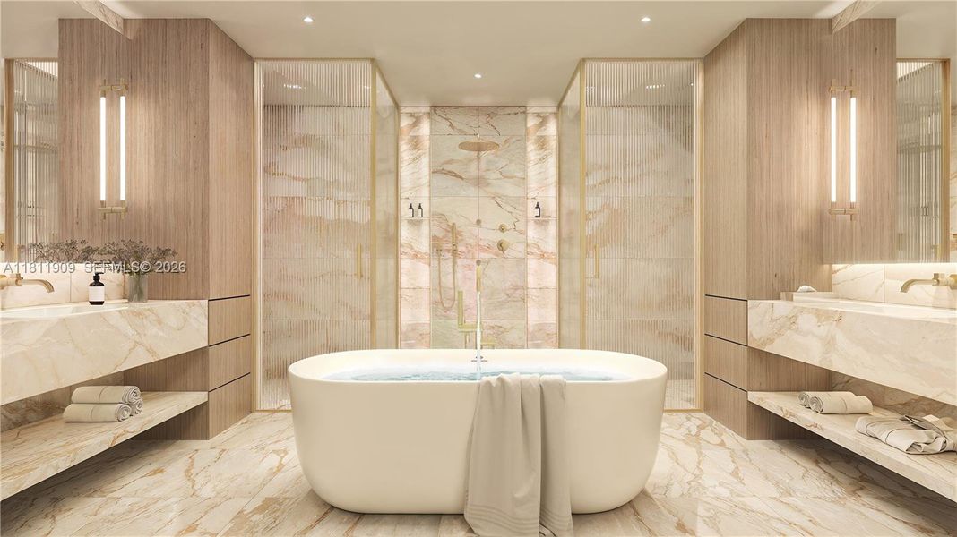 Furnished interior view inside a new home in Tula Residences, North Bay Village (Image 9).