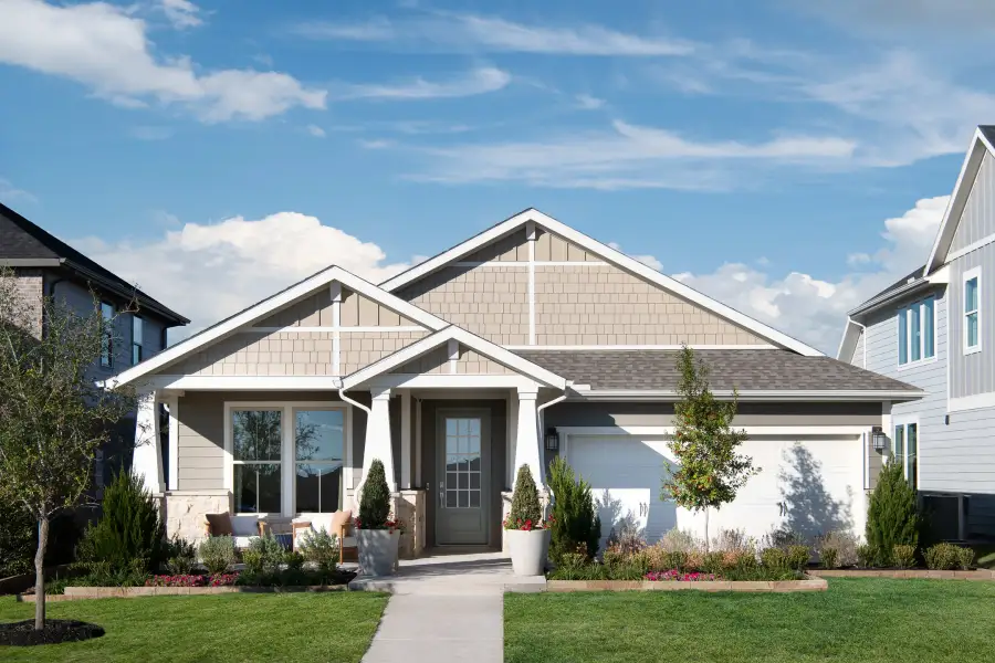 Representative exterior photo of a completed home built from the Mila by Tri Pointe Homes in Bridgewater, Midlothian, TX (Image 1). Representative exterior photo of a completed home built from the Mila by Tri Pointe Homes in Bridgewater, Midlothian, TX (Image 1).