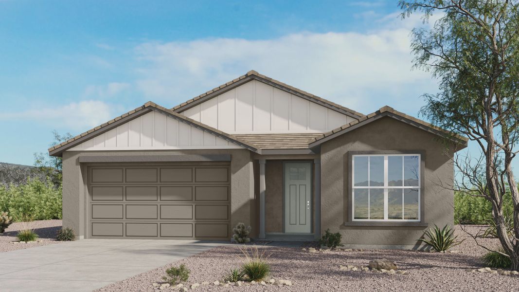 Representative exterior photo of a completed home built from the Charter by Taylor Morrison in Saddleback, Peoria, AZ (Image 3). Representative exterior photo of a completed home built from the Charter by Taylor Morrison in Saddleback, Peoria, AZ (Image 3).
