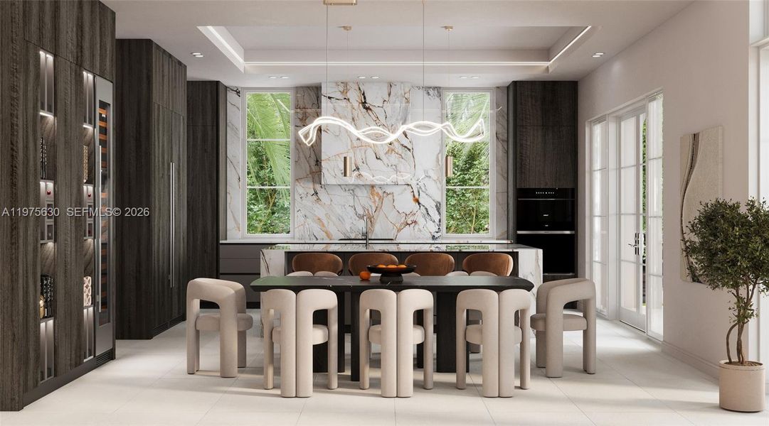Furnished interior view inside a new home in , Coral Gables (Image 7).